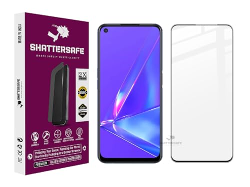 Image of Shattersafe Oleophobic Tempered Glass Compatible For Oppo A52 / A53 5G / A54 5G / A55 5G / A74 5G / A92 / A93 5G [Pack of 1]. Edge To Edge Full Screen Protection With Easy Installation Kit.