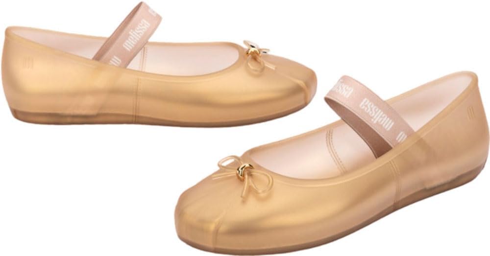 Melissa Sophie Jelly Flats for Women - Ballet Flats for Women Bow Applique & Strap, Slip-on Closed-Toe Women’s Jelly Shoes