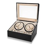 【Hochwertiges MDF & PU】 Die Automatische Uhrenbeweger Box besteht aus hochwertigem MDF & PU, ist glatt und griffig. Darüber hinaus ist Hardware langlebig, korrosionsbeständig, verschleißfest und schwer zu verblassen. Kleine Displaykissen im Inneren sind sehr weich und gut geformt, wodurch Ihre Uhren gut geschützt und positioniert bleiben können.