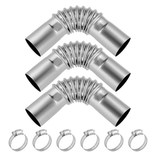 URAQT 25 mm Tubo de escape de acero inoxidable, 3 Pcs Manguera de Ventilación de Gas con 6 abrazaderas de manguera de acero inoxidable, para calefacción de estacionamiento, calefacción diésel