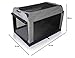 Knuffelwuff Faltbare Hundebox Auto Transportbox mit Aluminiumgestell für den Kofferraum XL 91x61x58cm
