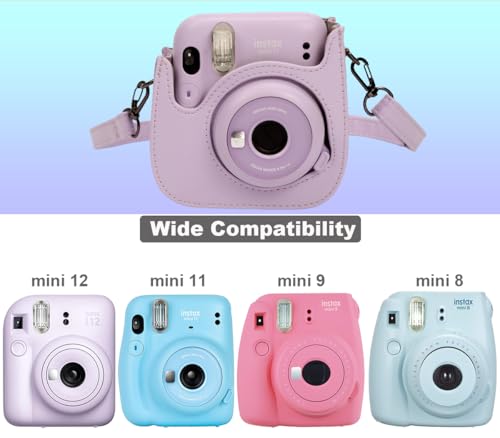 Funda Pocoukate para Fujifilm Instax Mini 12, 11, 9, 8 en cuero PU negro miniatura 2