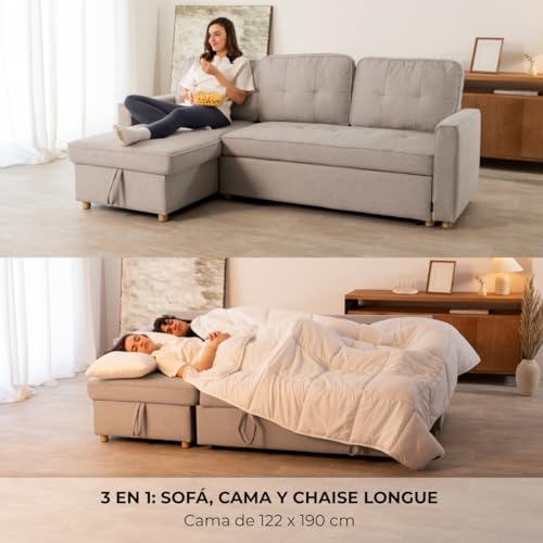Variante de Nalui sofa chaise longue Reversible Gris Claro 213x129x81cm
