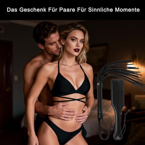 Sex Peitsche, 2 Stück Erotik BDSM Flogger Spielzeug inkl Peitschen und Paddel, Sexspielzeuge für Paare Sex Toys für Frauen und Männer