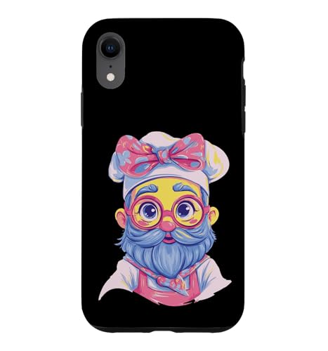 Blue Chef Kawaii Bakery �|�[�g���[�g �O���t�B�b�N �L�����N�^�[ �s���N �X�}�z�P�[�X iPhone XR �p