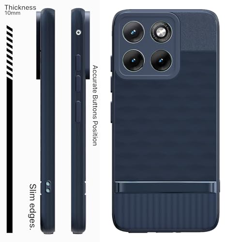Image of Outlouders Back Cover for Motorola Moto Edge 70 Fusion 5G | Full Camera Protection | TPU Soft Flexible Shockproof Bumper Case (Blue)