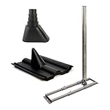 Masthalterung aus Qualitäts Stahl, Mast Oberfläche feuerverzinkt, Mastrohr-Länge 1000 mm, Mastdurchmesser Ø 60 mm | Zwei Sicherungsmutter gegen Lösen der Schraub-Verbindung | Teleskop-Vierkantrahmen mit Doppelschiebetechnik zum Verschieben und Einjustieren des Mastes auf die gewünschte Position | Ausziehbar 52-90 cm