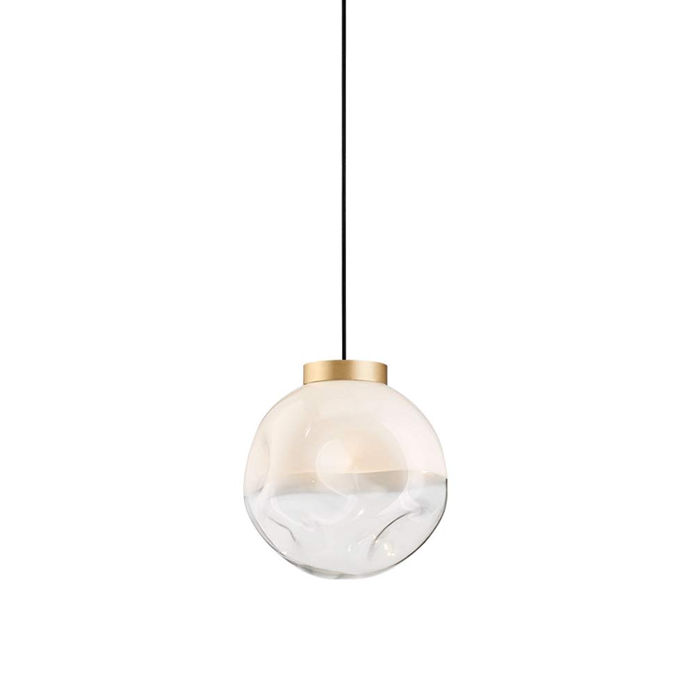 Lustre suspension luminaire en fer et verre transparent de 31cm pour cuisine, salon et foyer
