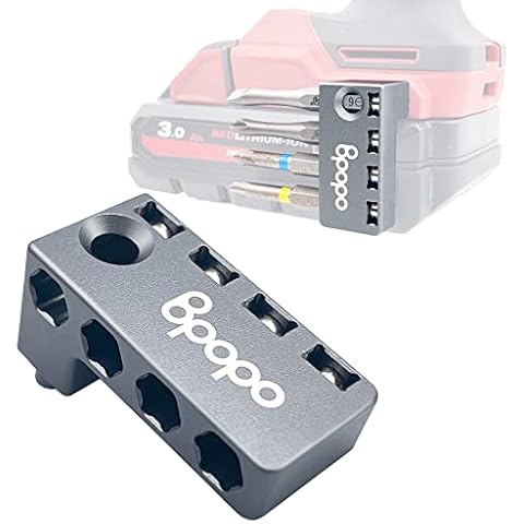 [Upgraded Widen] Aluminum Magnetic 1/4-Inch Hex Bits Holders Fit for Milwaukee 18V Impacts Drivers,Metal Drill Bits Organizer, Hex Screw Bit Storage on side of Power Drill,Left Side Cover