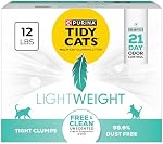 Purina Tidy Cats Litière agglomérante contrôle des odeurs, faible poussière, légère, sans parfum, litière multi-chats - boîte de 12 lb.