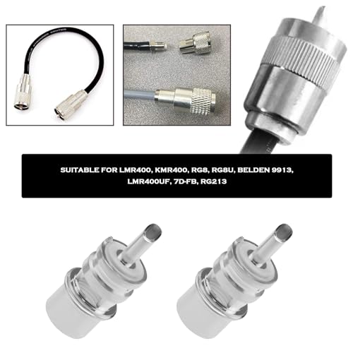 2pcs UHF Male RF Coaxial Connector PL259 UHF Male Plug UHF Coaxial Cable Adapter LMR400 KMR400 RG8 Coaxial Cables for Radio Projects Vehicle Antenna Signal - Image 3