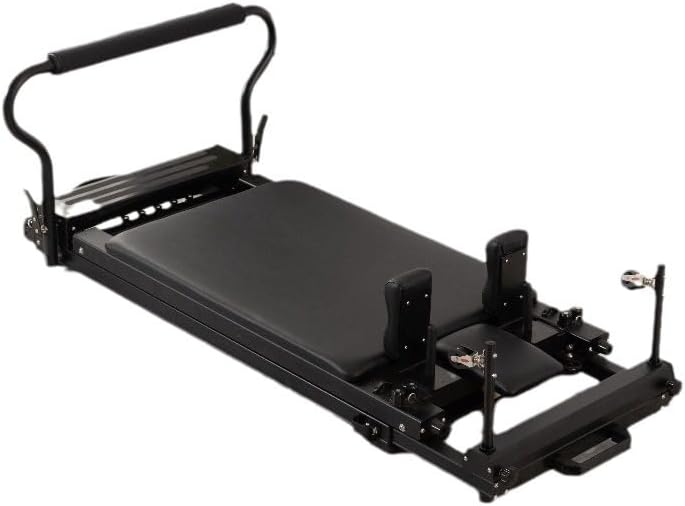 Foldable Pilates Reformer, Aluminum, Portable, Adjustable Resistance, Compact Storage, Home Gym