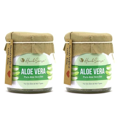 Image of Herbsense Pure Aloe Vera Gel Combo Pack, Hydrating, Refreshing & Fragrance Free Face Gel,180 gram (Pack of 2)