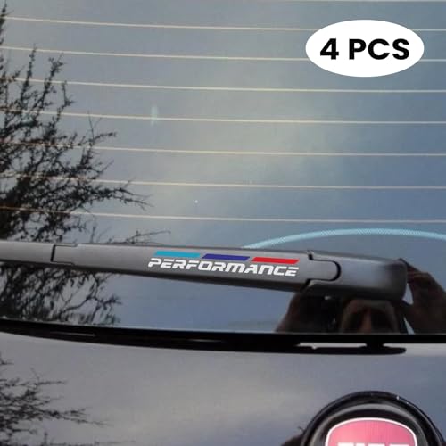 Image of 4Pcs Performance Sticker for Car Wiper Stickers All Cars Rear Wiper Car Sticker Exterior Decal Vinyl L x H 10 x 1.5Cm (Multicolor 1)
