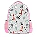 Ragazza Rosa Zaino Donne Borse A Tracolla College Bookbag Viaggio Zaino Faro Bussola Nave Ancoraggio Pesce Colore 1 Taglia unica