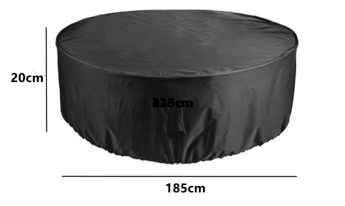 Telo Copertura Piscina Fuori Terra Rotonda, 600D Oxford Impermeabile, Con Corda E Picchetti, Diametro 390-460 Cm