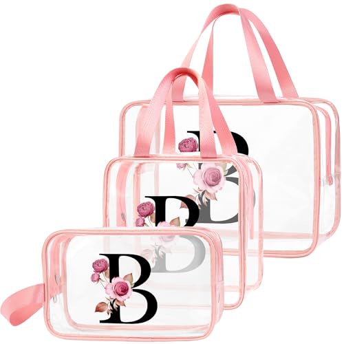 Beauty Case Donna Personalizzata: il set di borse da bagno da donna è con le lettere A-Z. Perfetto come regalo di compleanno per donne o regalo personalizzato, ideale come regalo per donne di tutte le età. Il sacchetto multiuso trasparente è un regalo ideale per feste quotidiane, compleanni, San Valentino, Natale e altri giorni speciali. Puoi regalarlo come trousse per cosmetici, borsa o beauty case alla tua famiglia e agli amici