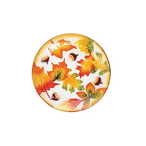 C&F Home Acorn Leaves Fall Autumn Harvest Thanksgiving Plate Decoration Green Yellow Orange White Orange