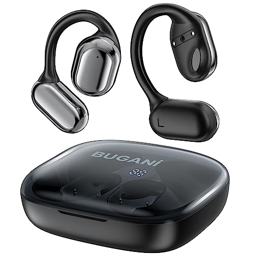 BUGANI Open Ear Headphones, Bluetooth 5.4 Wireless Earbuds,16.2mm Large Driver, 30H Playtime Open Ear Earbuds, Over Ear Earbuds, IPX5 Waterproof Sport Earbuds for Outdoor