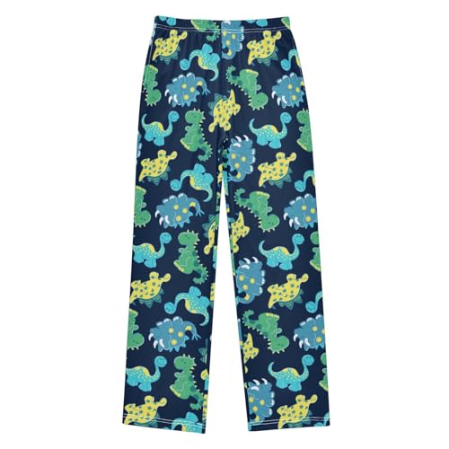 ZZXXB Dinosaur with Polka Dot Boys Long Pants Soft Trousers Elastic Waist Kids Lounge Bottoms with Pockets S-XL