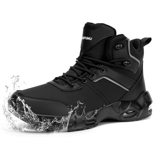 Image of Military Tactical Boots for Men Waterproof Non Slip Hiking Work Combat Boots 6 Inch Side Zip Cushion Botas Tacticas Militares