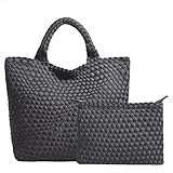 Passt zu jedem Stil: Es erhöht das Niveau der Kleidung, weil es aussieht wie die Taschen, die Mode-Blogger oder Schriftsteller während der Modewoche tragen würden. Unsere auffällige Handtasche mit passendem Armband ist aus strapazierfähigem Stoff gefertigt