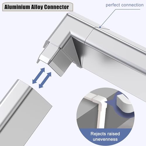 Canal para Gestión de Cables Autoadhesivo, Ocultador de Cables para TV en Pared, Bandeja de Aluminio Impermeable para Oficina en Casa Debajo del Escritorio, 100 cm Largo (Conector2, Ancho x Alto 15x9 mm) miniatura 4