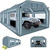 XHYCPY Inflatable Spray Booth 26x14.4x9.5 ft Portable Inflatable Paint Booth Tent with Air Filter System for DIY Spray Car Parts Painting Motorcycle (Blowers Excluded)