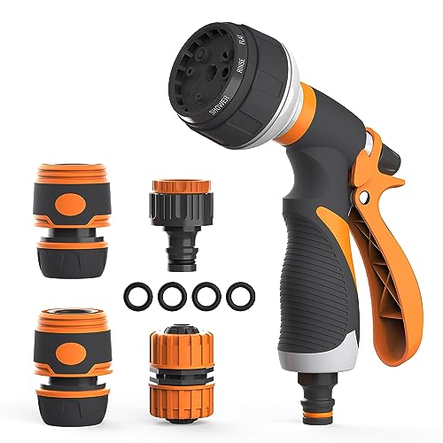 Hose Pipe Spray Gun for Garden with 8 Adjustable Patterns Hose Nozzle,High-Pressure Anti-Slip Water...