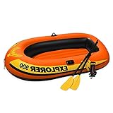 Ouumeis Kayak,211×117×41Cm,Barco Inflable Al Aire Libre Barco De Deriva Barco De Pesca Adulto Canoa De Aventura,Kayaks Hinchables De PVC para 3 Personas,con Paleta De Plástico Y Bomba De Aire