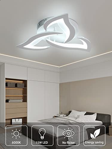 KAUCQI LED Ceiling Light 56CM 15W Modern LED Ceiling Lamp 6000K 1500LM Children's Room Light Petal Lamp for Living Room Bedroom Kids Room - Image 4