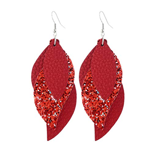 Boucles d'oreilles en cuir faites à la main au design pailleté raffiné