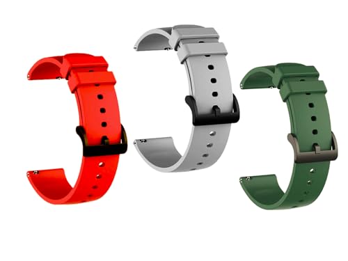 Image of IIK COLLECTION 22mm Silicone Strap for Smart Watches | Combo Pack Compatible With Noise, Fireboltt, Boat Xtend, Pebble, Boat Flash, Noise Color Fit, Ultra Smart Watch & All Watches