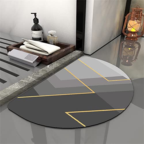 Aoojlo Badematte rutschfest 40x60cm, Badteppich Halbkreis Badvorleger Schnelltrocknend Saugfähige...