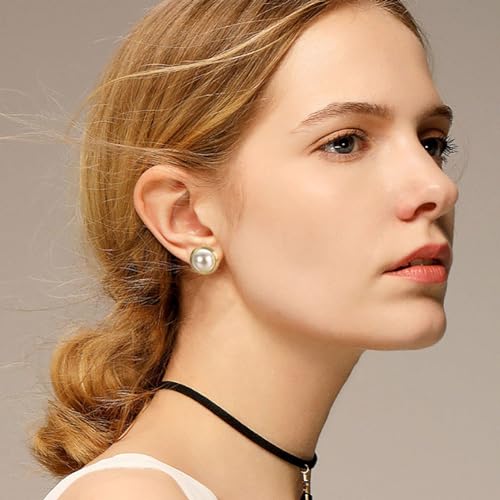 Yoursfs Clip On Earrings For Women Faux Ivory Pearl Earring Round 18K Gold Plated Non Pierced Earrings3