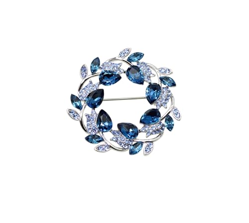 Image of Faship Gorgeous Rhinestone Crystal Floral Wreath Brooch Pin