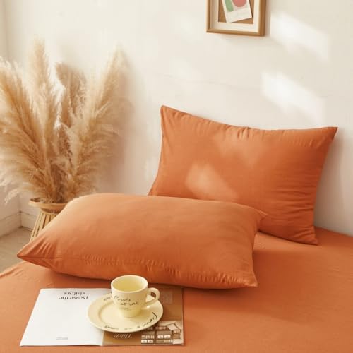 Nayoroom Musselin Bettwäsche 135x200 Baumwolle Karamell Baumwoll Bettbezug – Ansicht 5