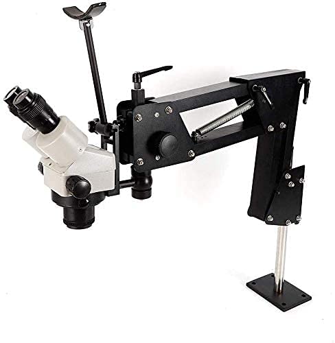 TOPCHANCES Mikroskop-Ständer für Schmuck, Multidirektionales Mikroskop, Fernglas, Stereo, Zoom, 7x-4.5x, Aluminiumlegierung, Schwarz, LED