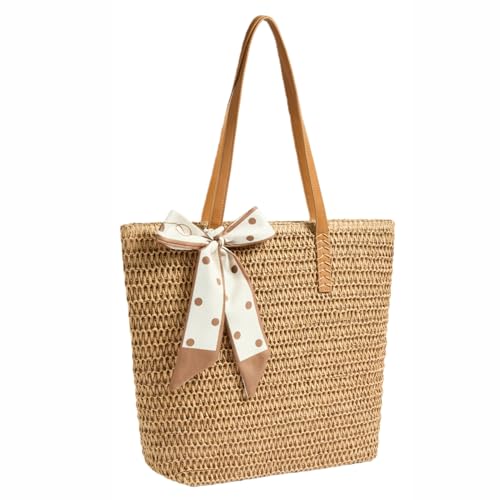 Kurava Women's Beach Tote Straw Bag for Summer Holidays