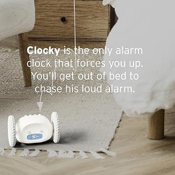CLOCKY Alarm Clock on Wheels Loud Rolling Alarm Clock for Heavy Sleepers