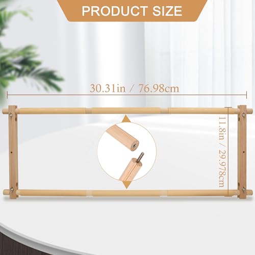 Image of Embroidery Tapestry Scroll Frame, Detachable Cross Stitch Frame, Scroll Embroidery&Quilting Holder for Cross Stitch, Needlepoint, and Sewing Projects (30.31inch*11.8inch)