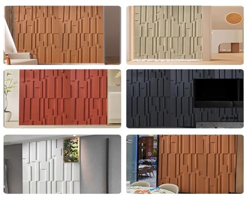 Paneles de pared 3D estriados cubre muros con relieve comedor 8