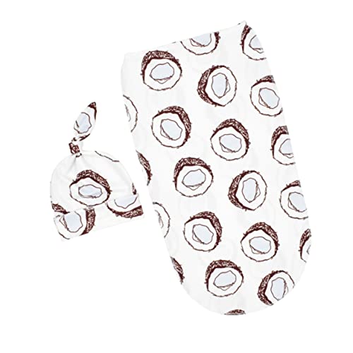 Hemoton Coconut Pattern Anti-Jump Sleep Sack Soft Stretchy Knit Baby Swaddle Wrap Newborn Photography Prop Comfortable Easy to Use