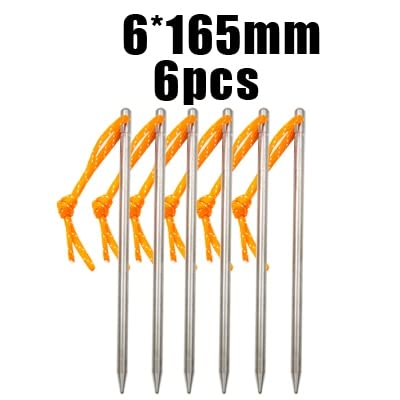 Szpilka do namiotu 6 szt. Szpilka do gwoździa do namiotu Plus Outdoor Camping Super Brave Warrior 6mm kołek do namiotu (6 x 165 mm x 6 szt.)