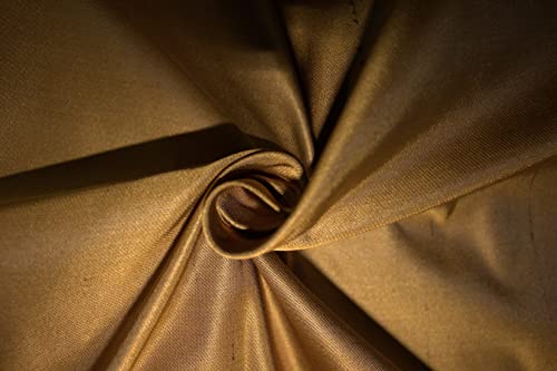 Soie hollandaise satin doré bronze noir 152cm tissu au mètre