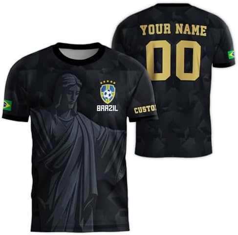Personalized Brazil Soccer Jersey, Custom Name Brazilian Soccer Jersey
