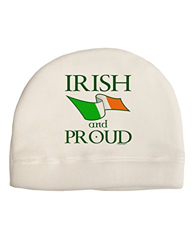 TOOLOUD Irish and Proud Child Fleece Beanie Cap Hat White