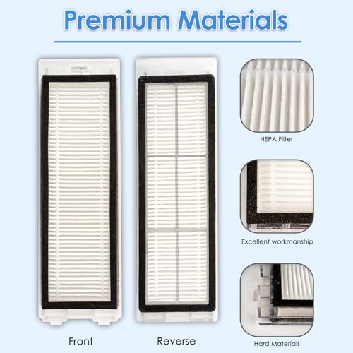 Image of (6 Pack) Q Revo HEPA Filters Compatible with Roborock Q Revo Robot Vacuum Filters Replacement Parts Accessories Kit