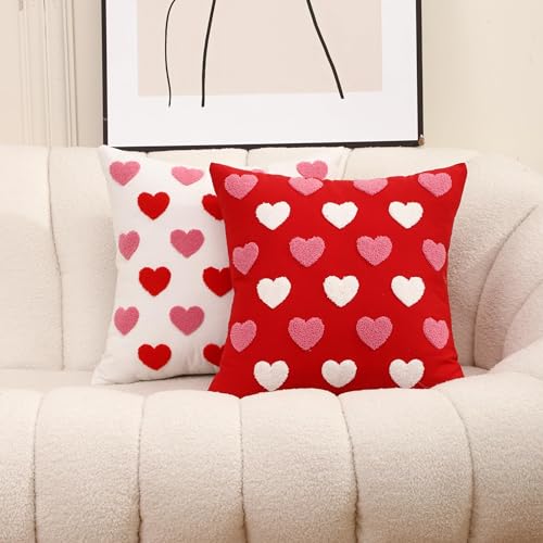 WOKANI Valentine's Day Heart Pillow Covers