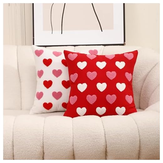 WOKANI Valentine's Day Heart Pillow Covers